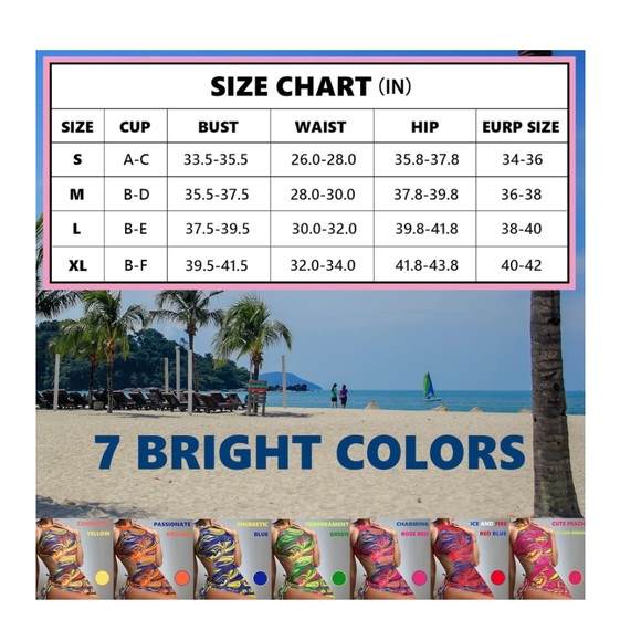 NWOT 3 Piece Bikini Set and Coverup - Picture 15 of 15